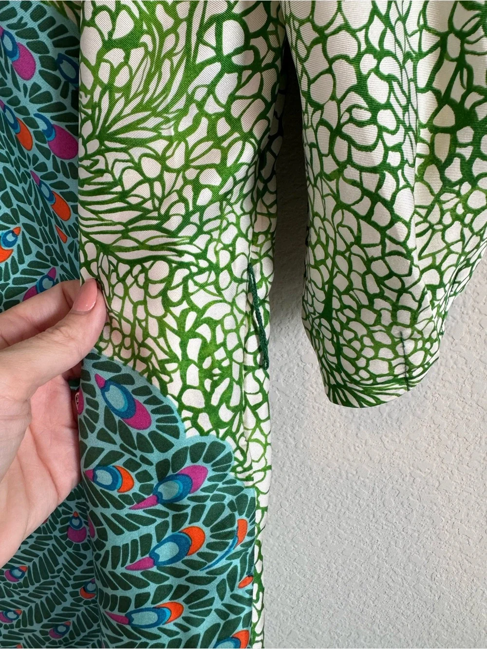 Lilly Pulitzer Women's Sandpiper Silk Peacock Bird Print Puff Sleeve Dress Sz 14 - Picture 6 of 9